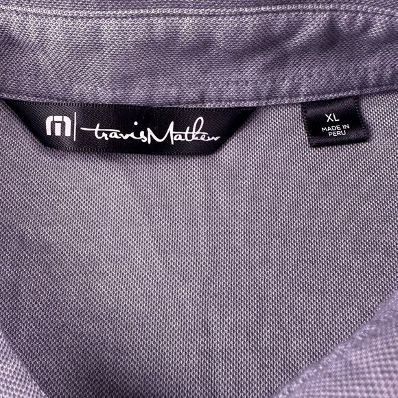 Travis Mathew Polo Shirt Men’s XL Golf Performance Stretch Gray 8x8 Logo - Picture 9 of 10